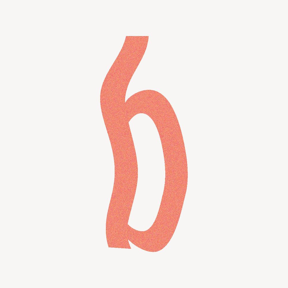 Letter b in orange distort font illustration