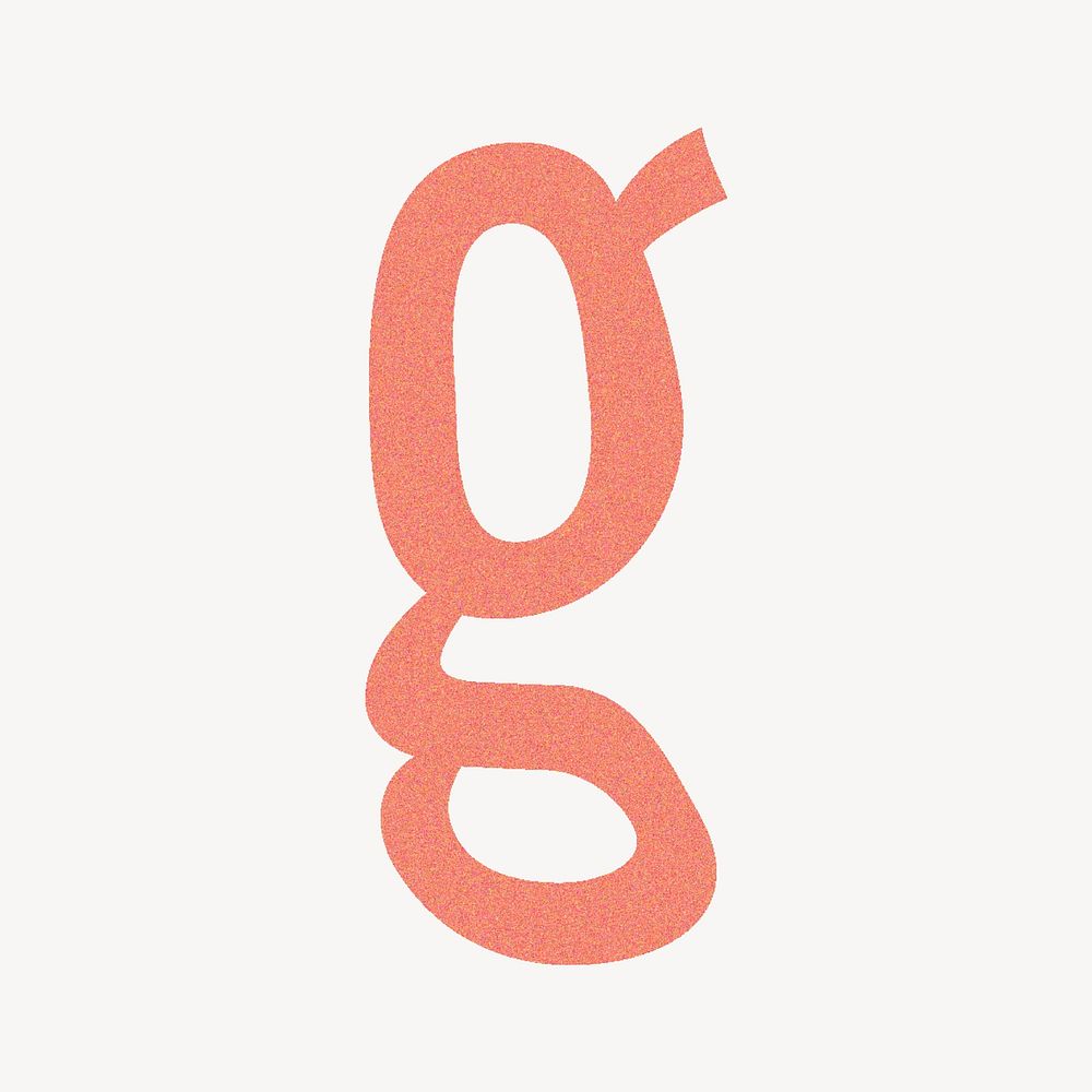 Letter g in orange distort font illustration