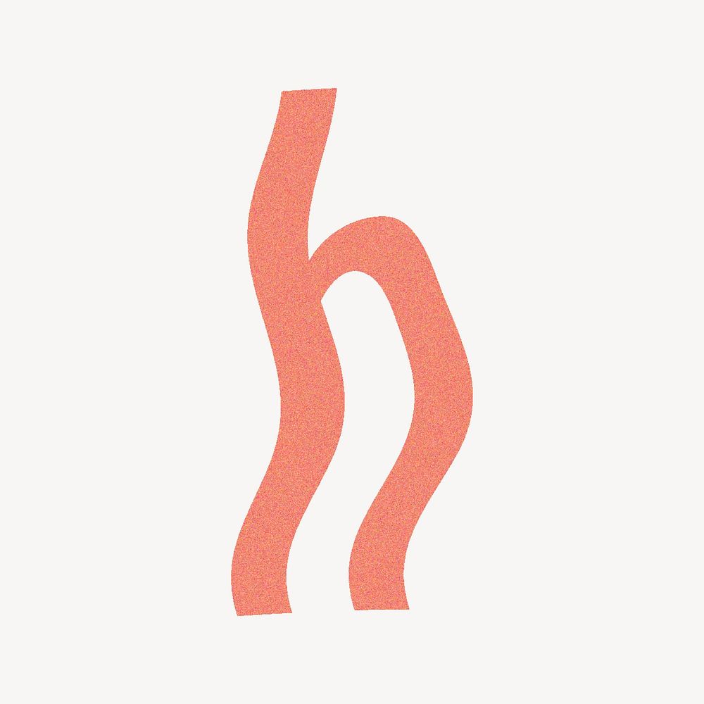 Letter h in orange distort font illustration