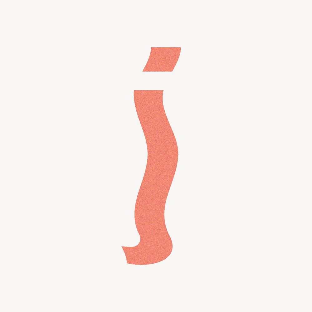 Letter j in orange distort font illustration