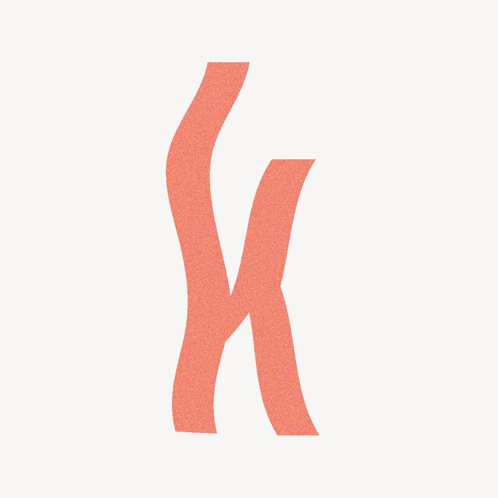 Letter k in orange distort font illustration
