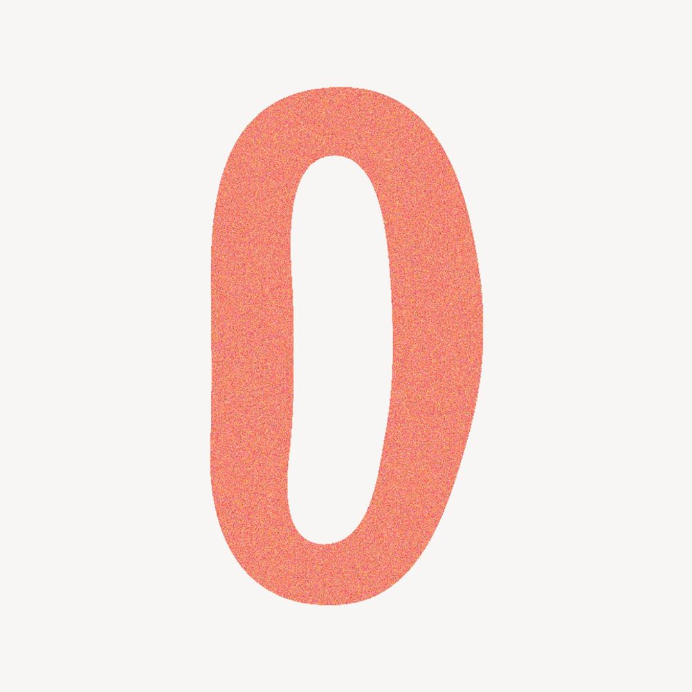 Letter o in orange distort font illustration