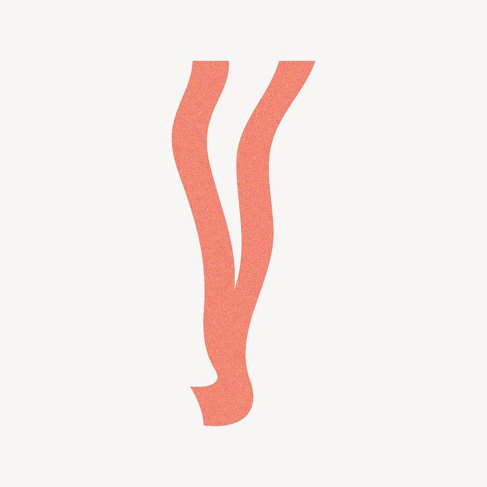 Letter y in orange distort font illustration