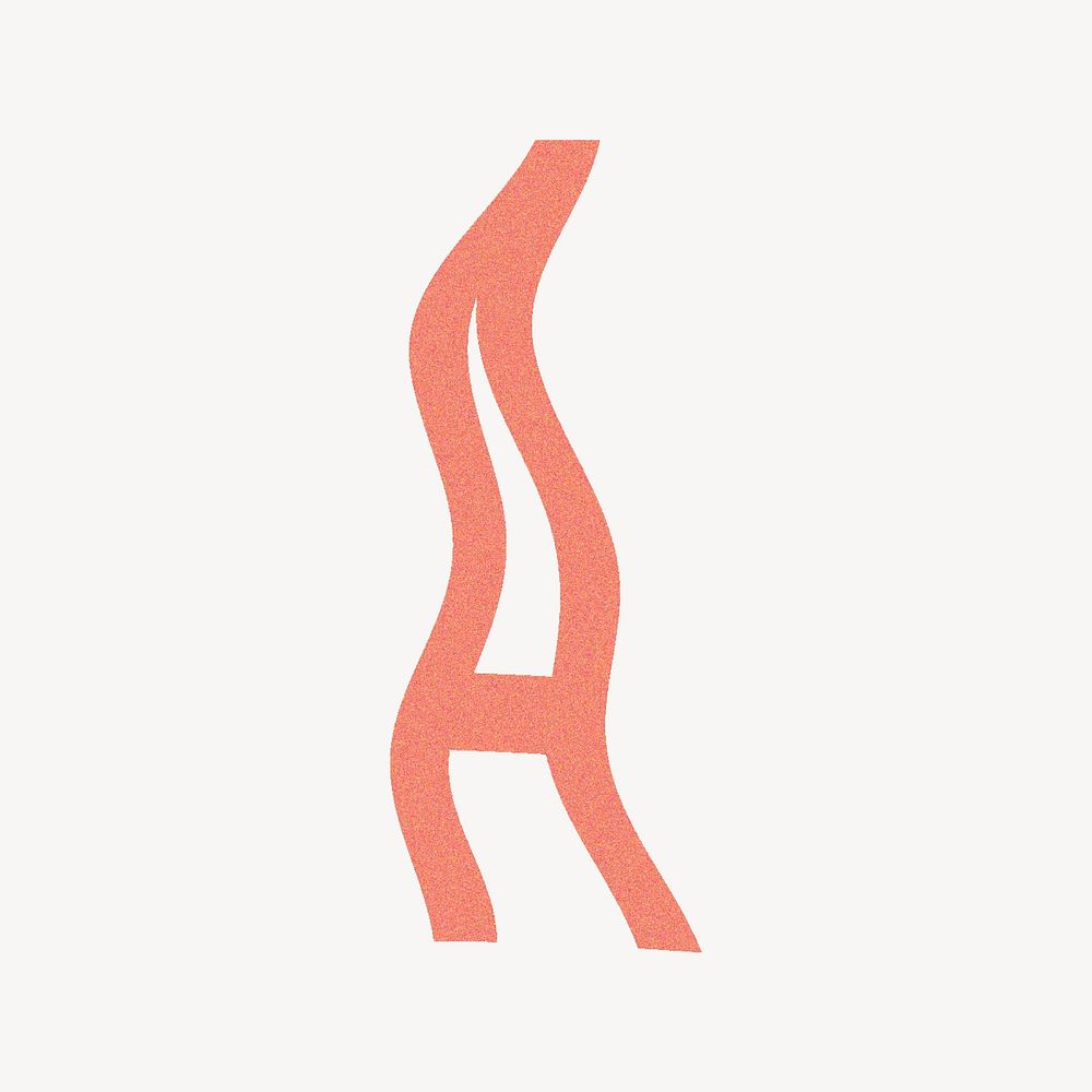 Letter A in orange distort font illustration