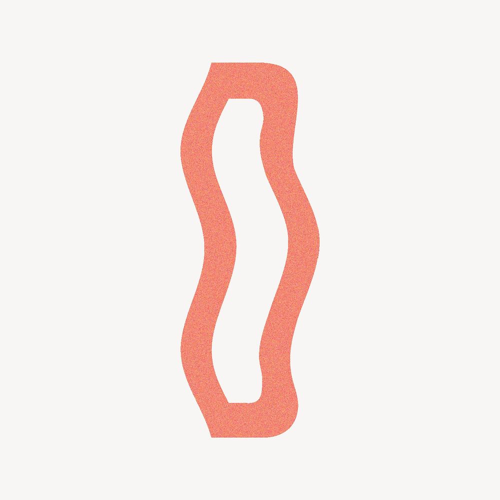 Letter D in orange distort font illustration