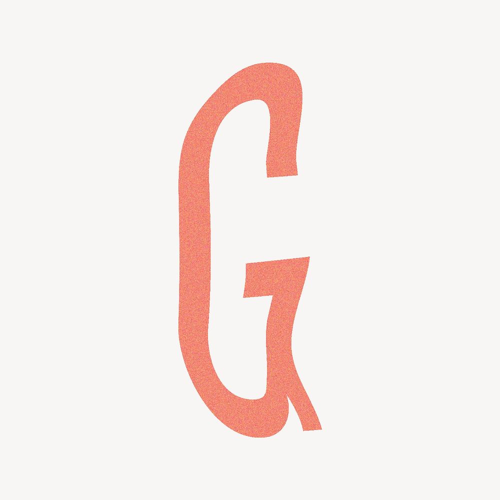 Letter G in orange distort font illustration