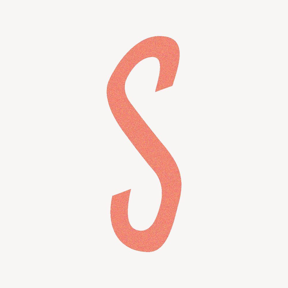 Letter S in orange distort font illustration