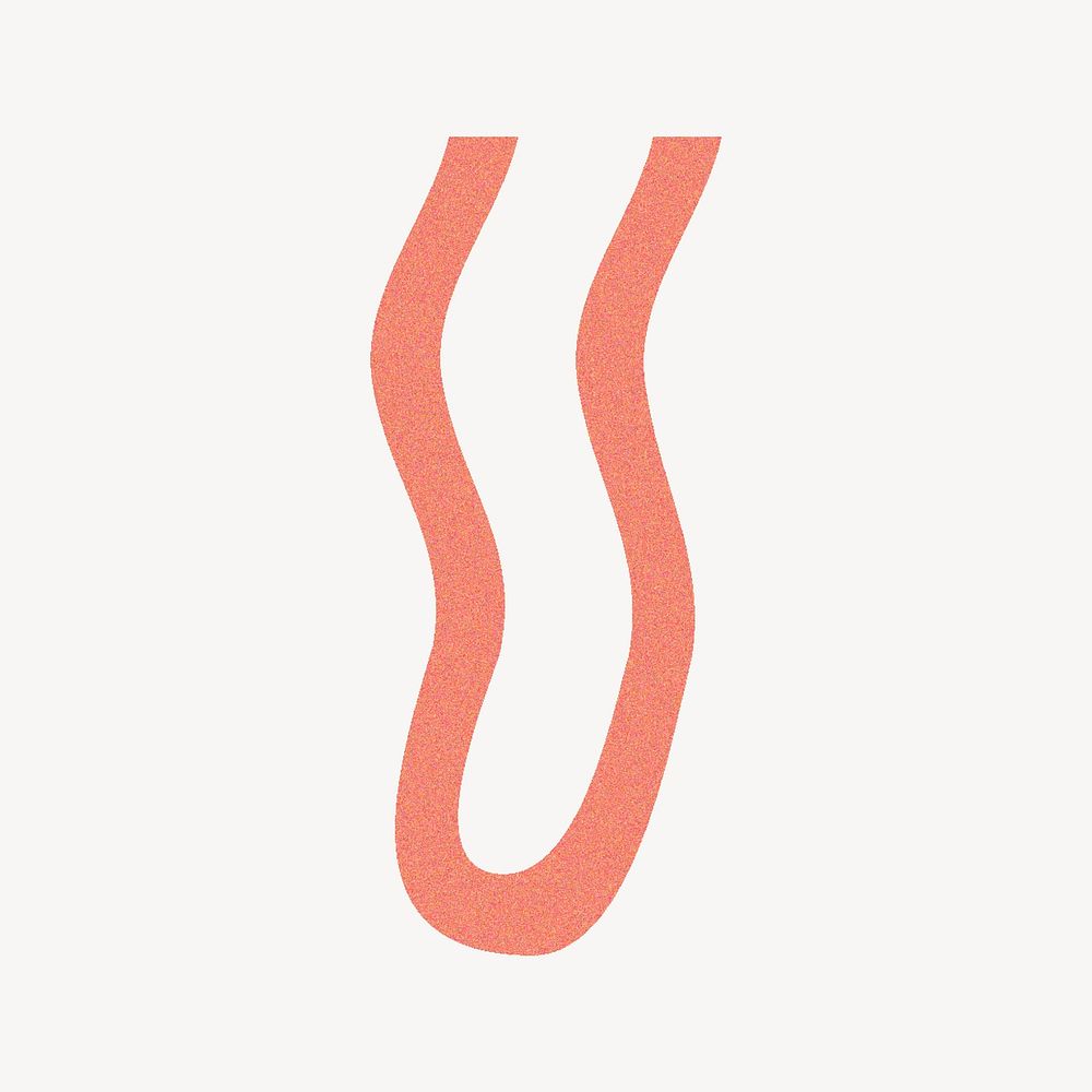 Letter U in orange distort font illustration