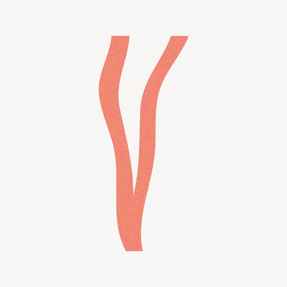 Letter V in orange distort font illustration