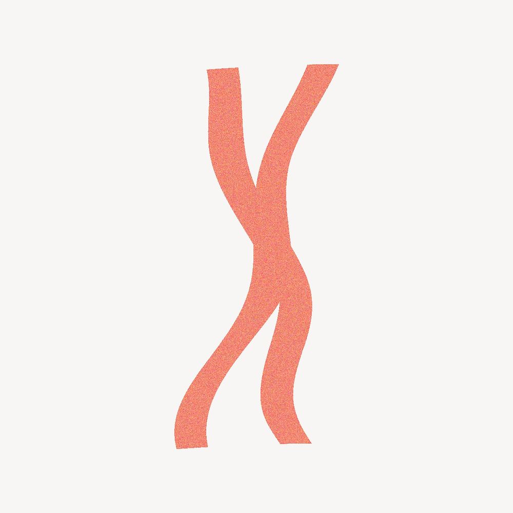 Letter X in orange distort font illustration