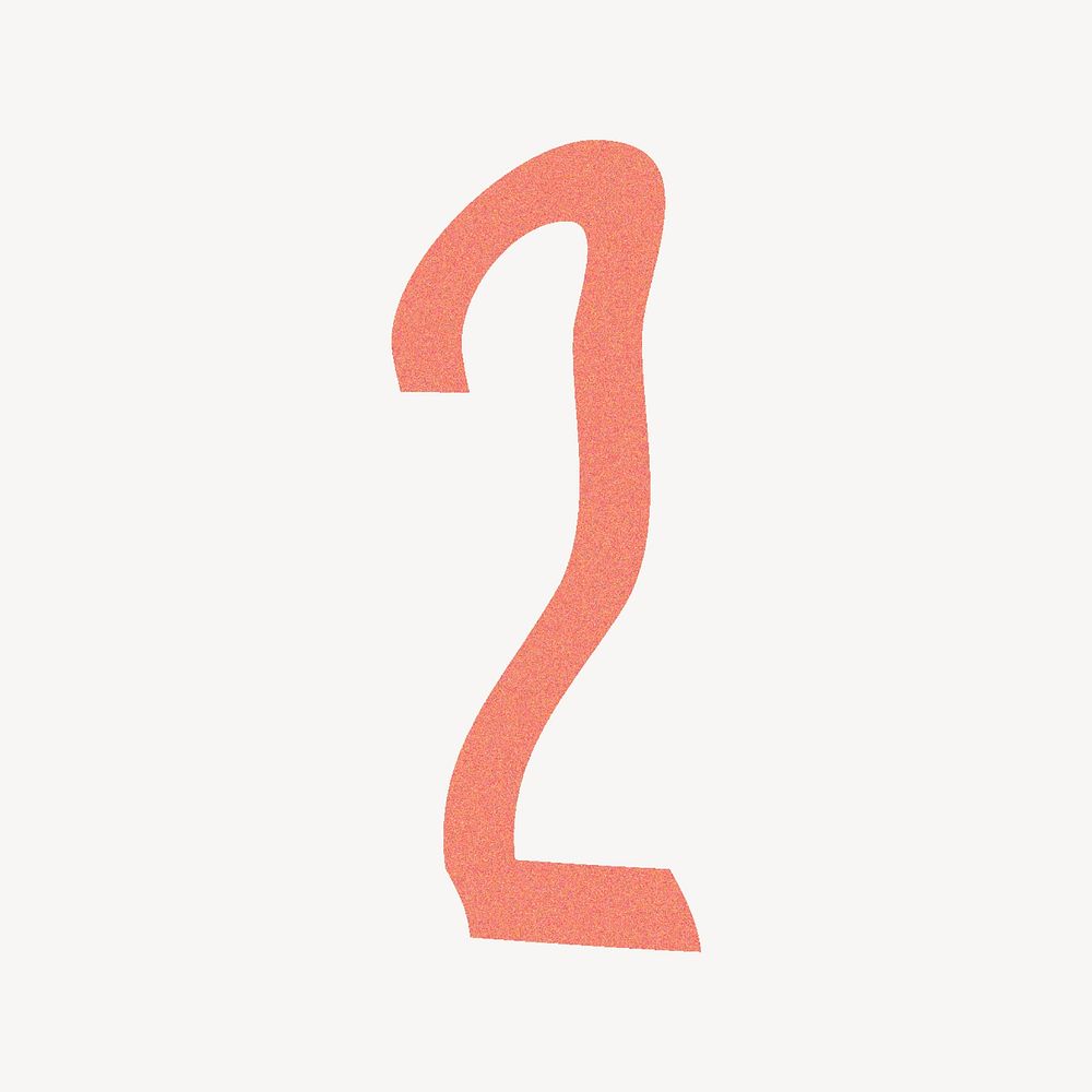 Number 2 in orange distort font illustration