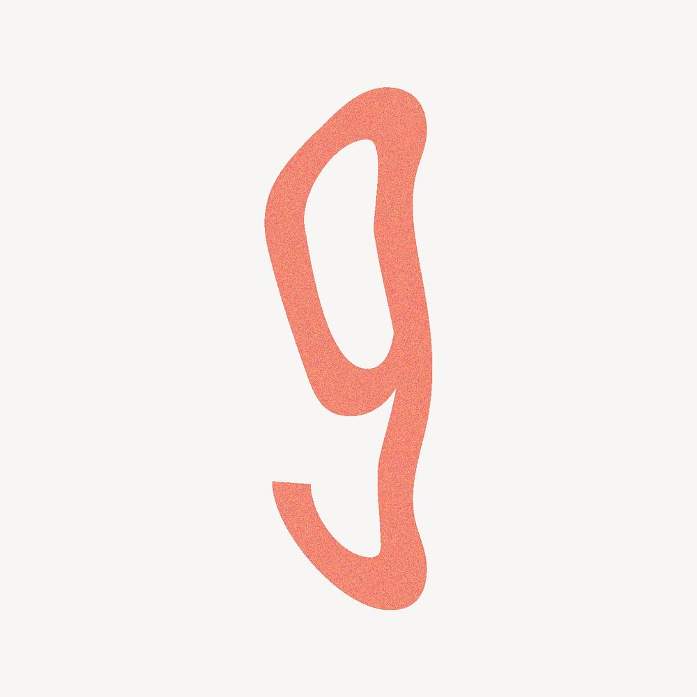 Number 9 in orange distort font illustration
