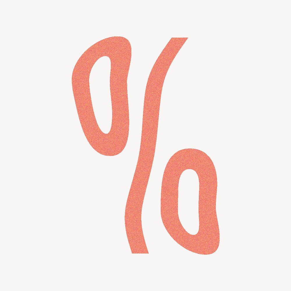 Percentage in orange distort sign illustration