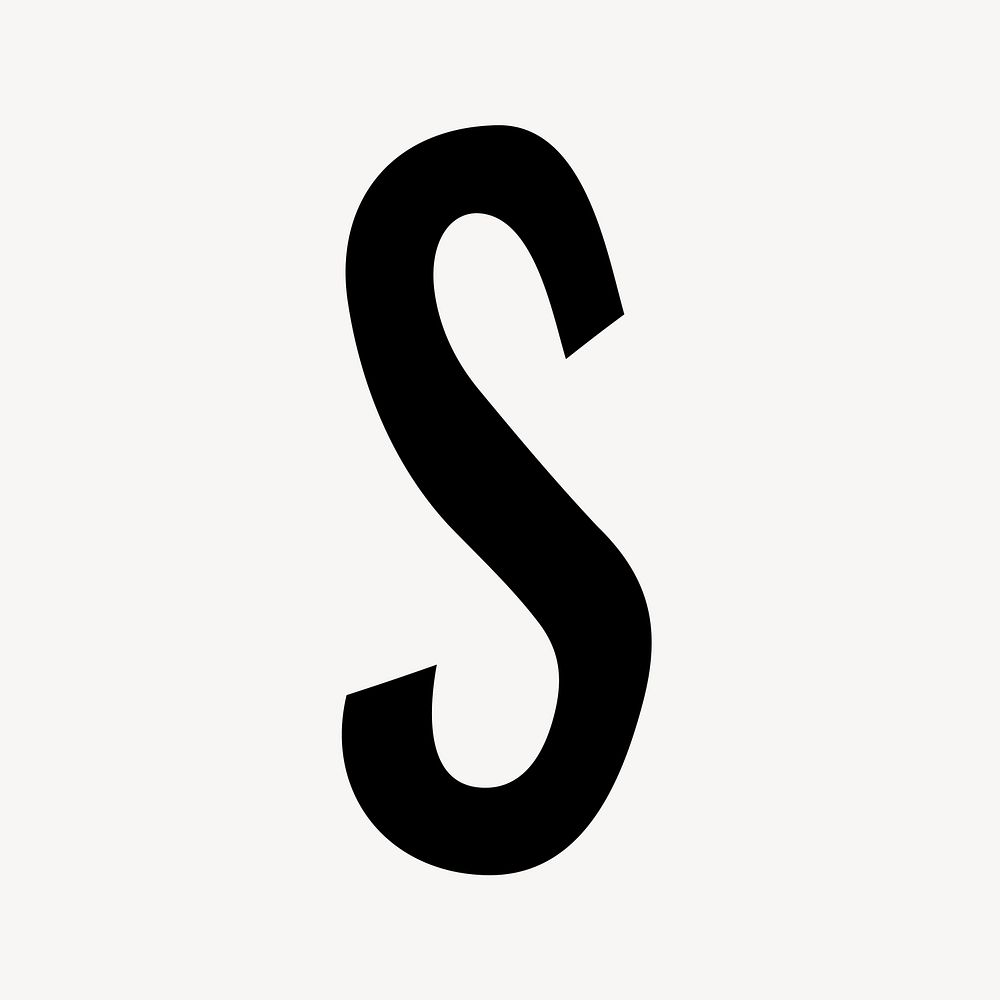 Letter s in black distort font illustration