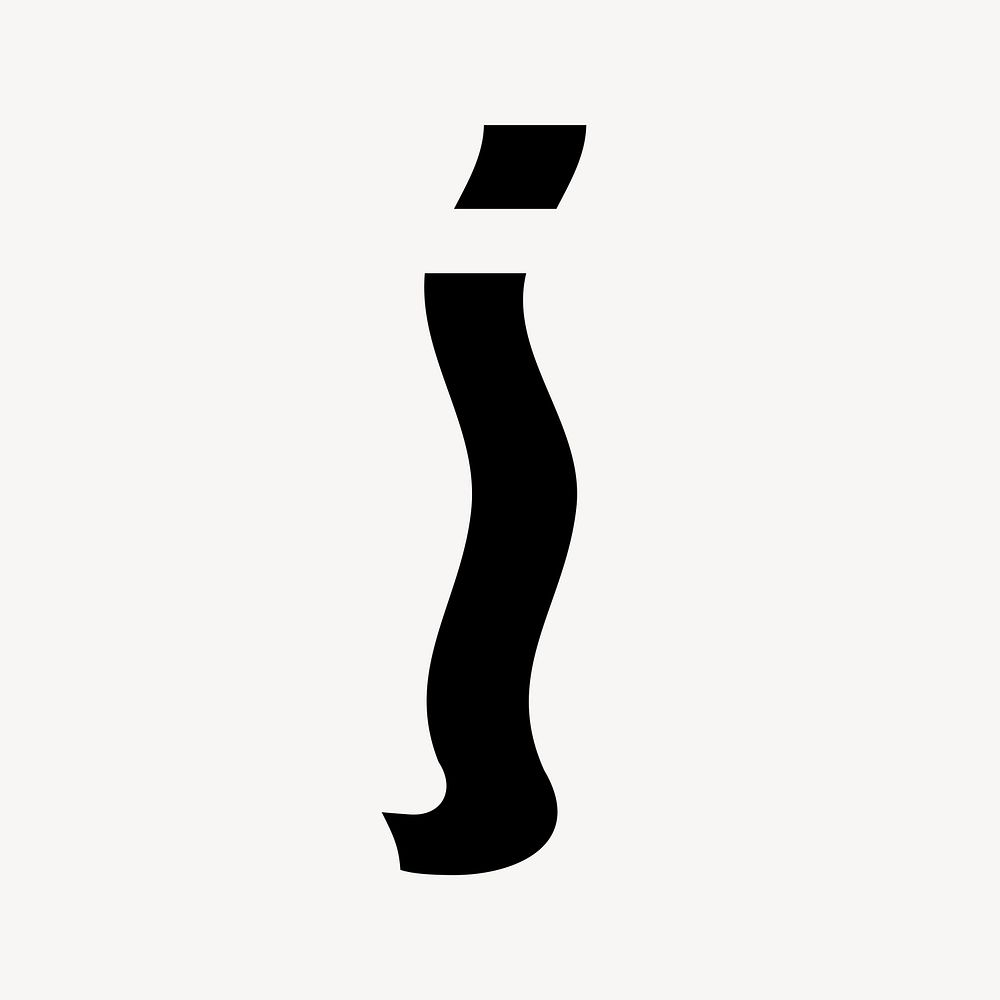 Letter j in black distort font illustration
