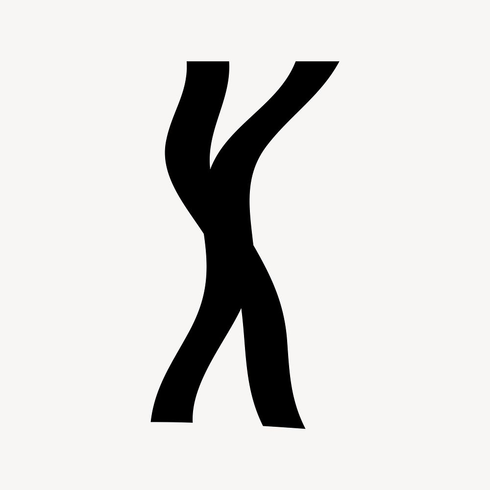 Letter x in black distort font illustration