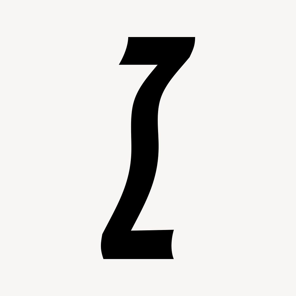 Letter z in black distort font illustration