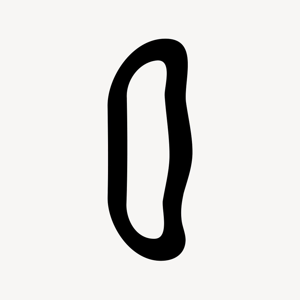 Letter O in black distort font illustration