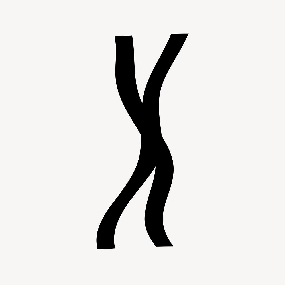 Letter X in black distort font illustration