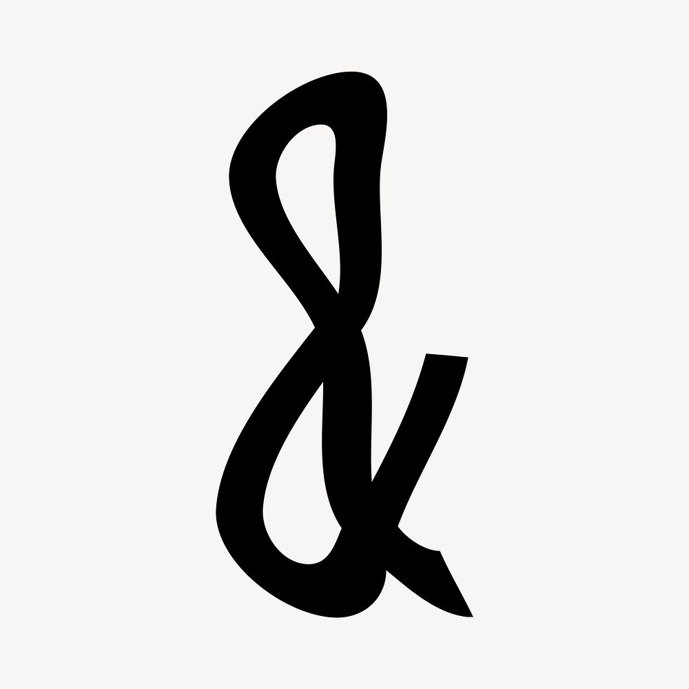 Ampersand in black distort sign illustration