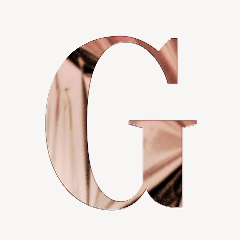 Letter G rose gold textured font illustration
