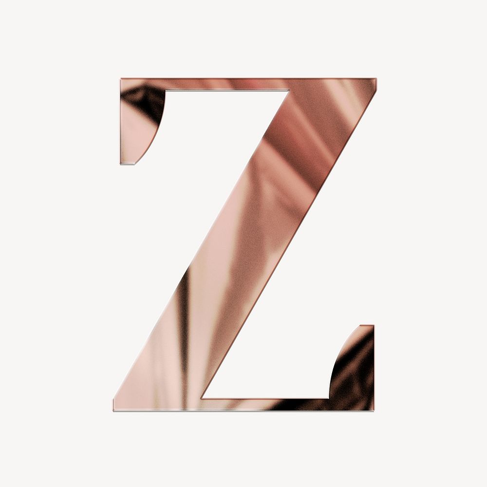 Letter Z rose gold textured font illustration