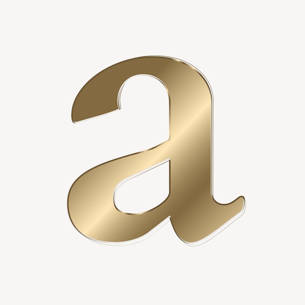 Letter a in gold metallic font illustration