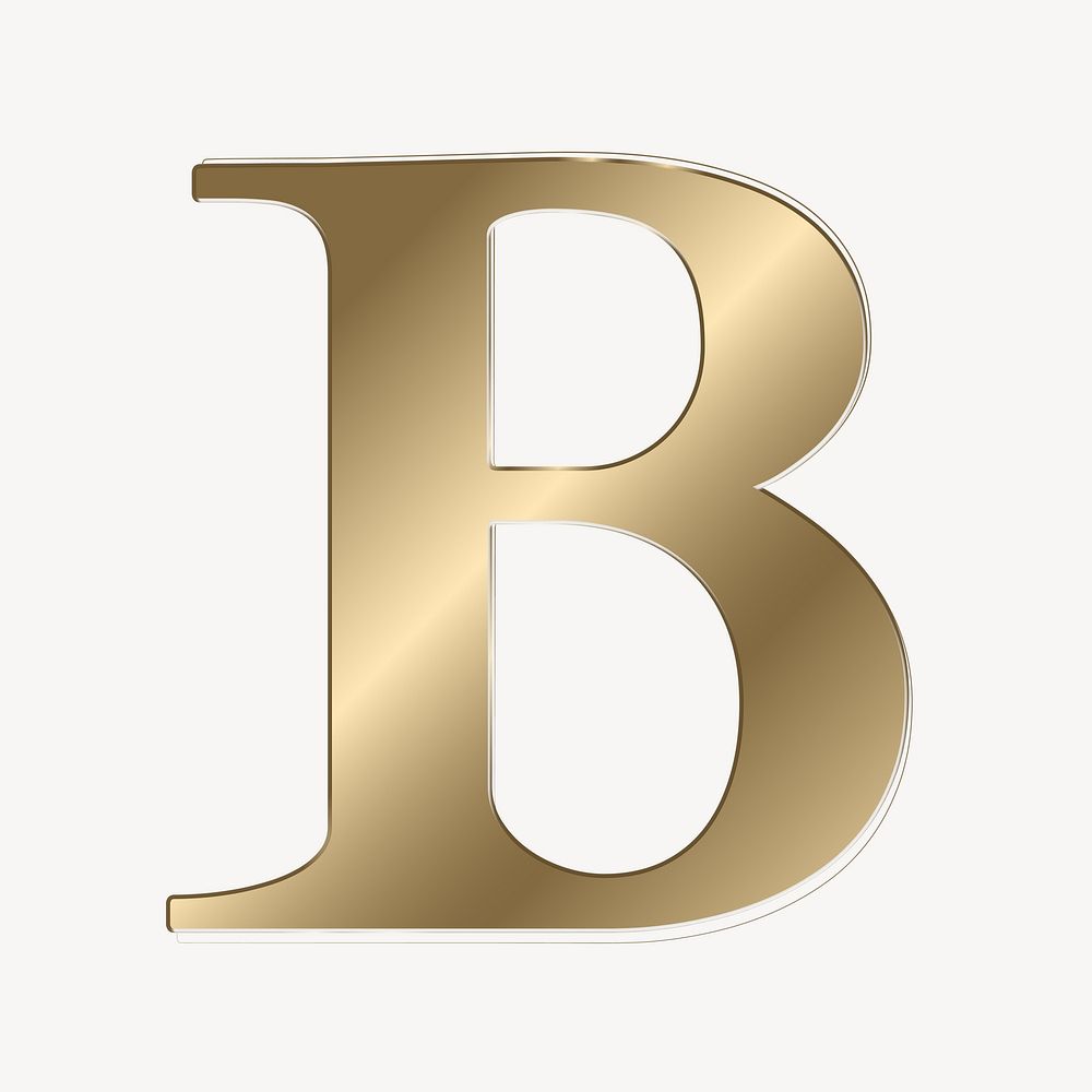 Letter b in gold metallic font illustration