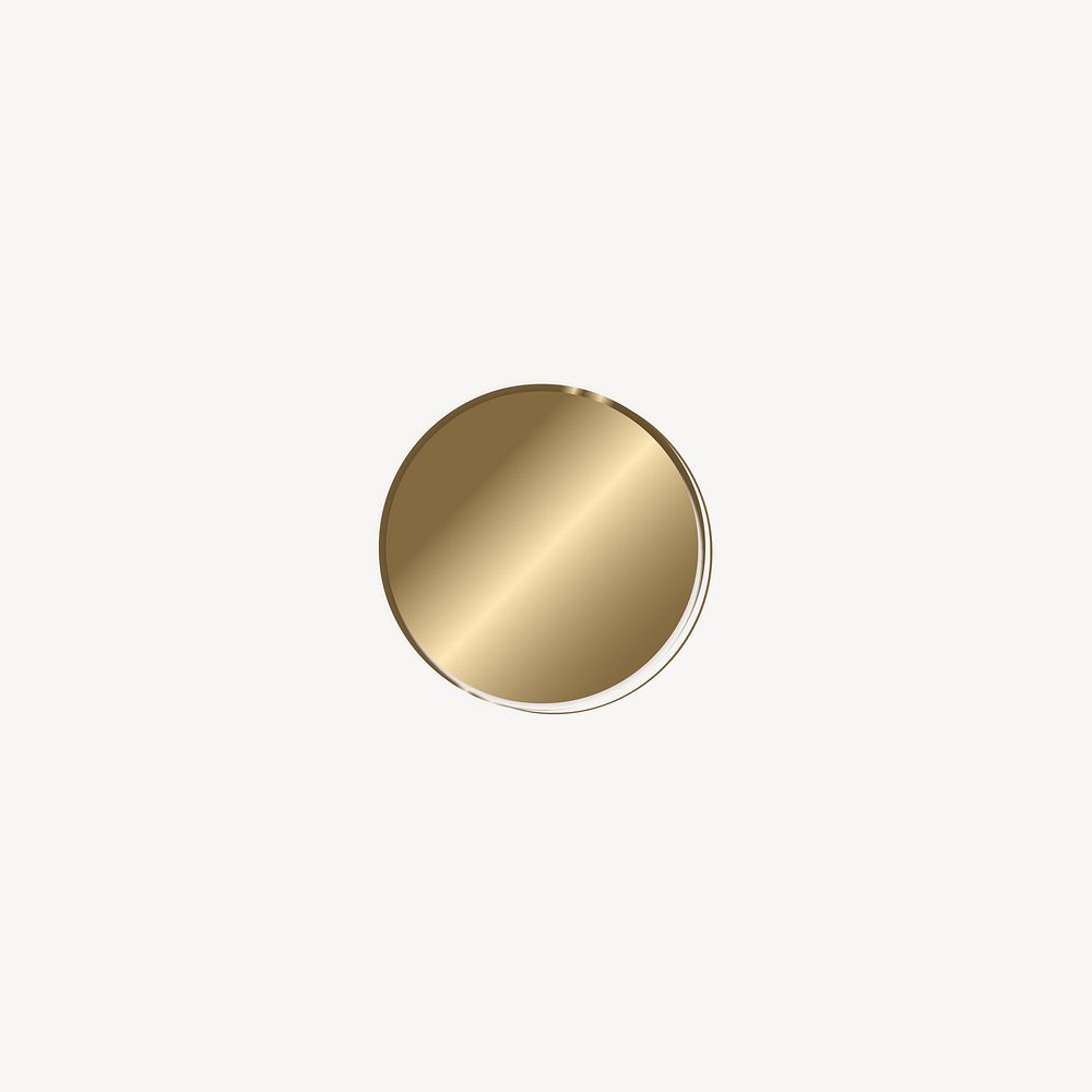 Dot in gold metallic symbol illustration