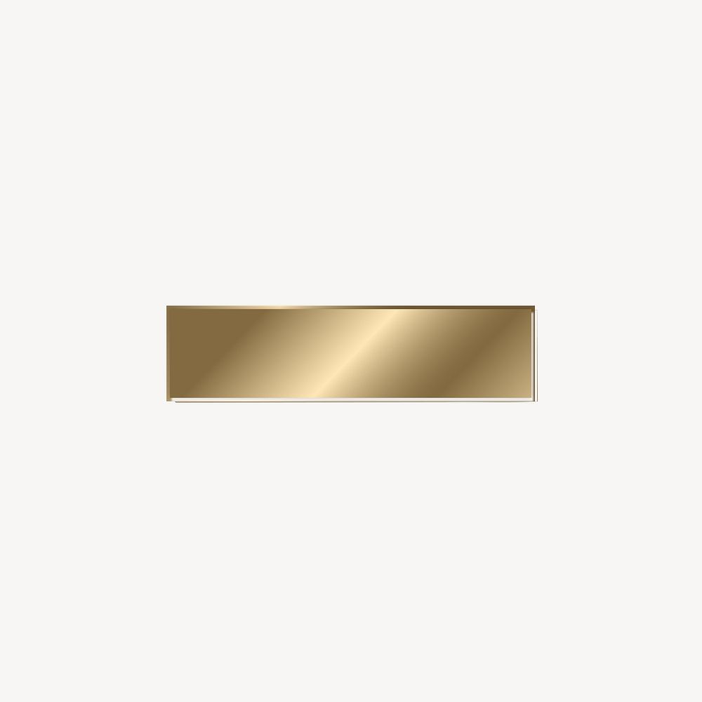 Minus in gold metallic symbol illustration