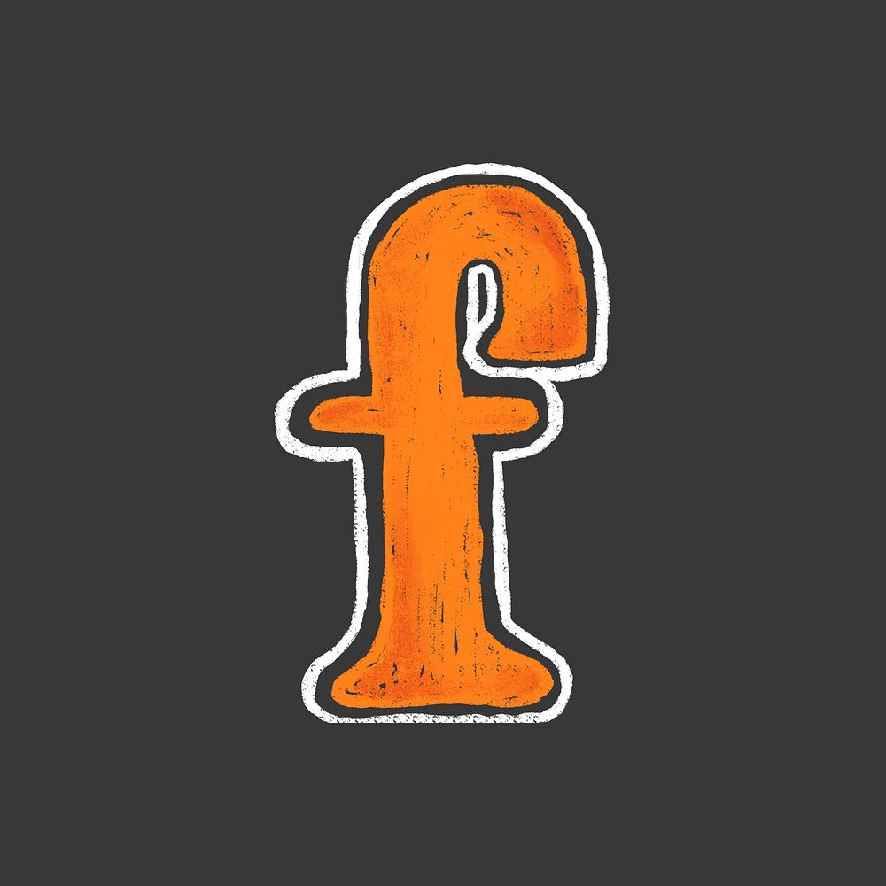 Letter f crayon font illustration