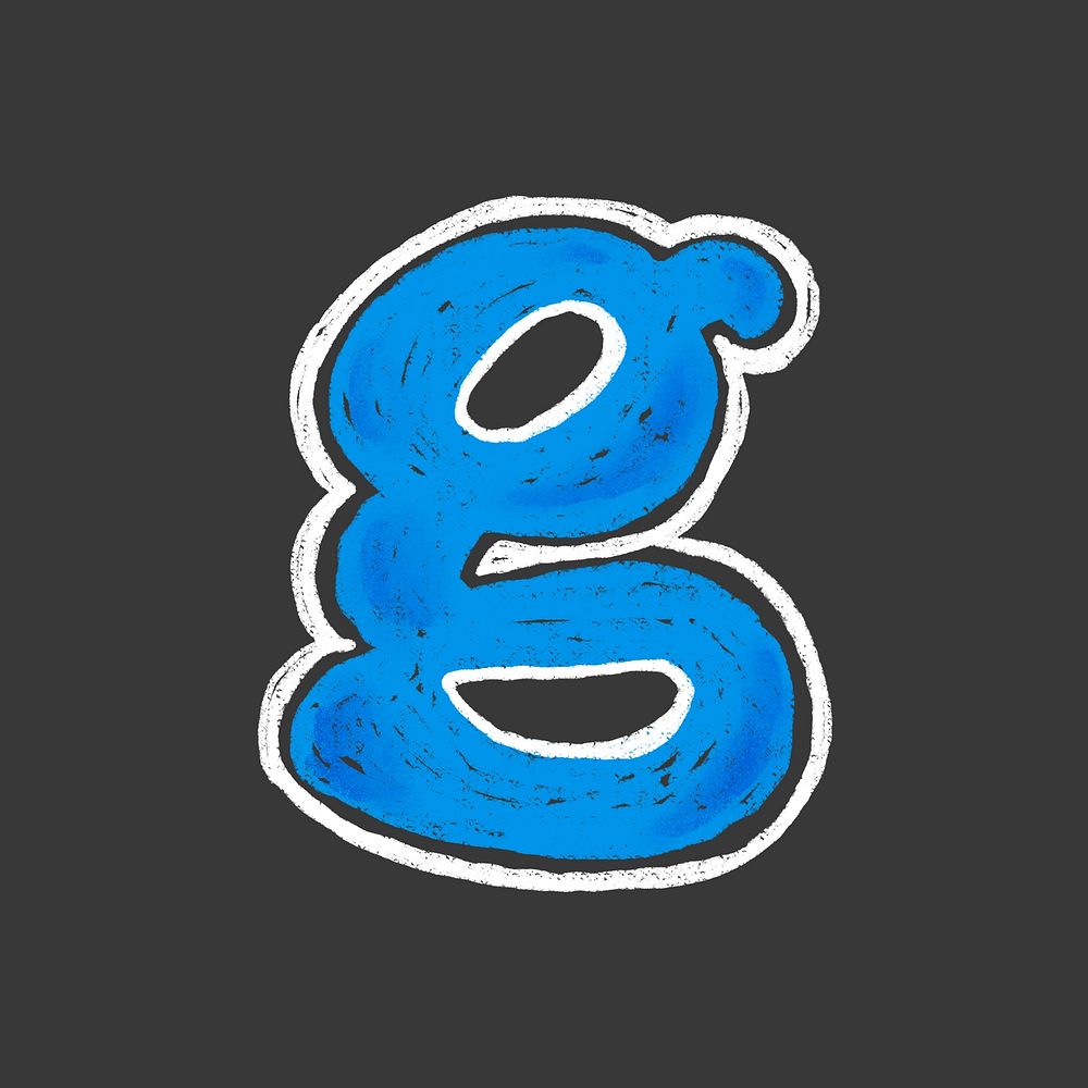 Letter g crayon font illustration