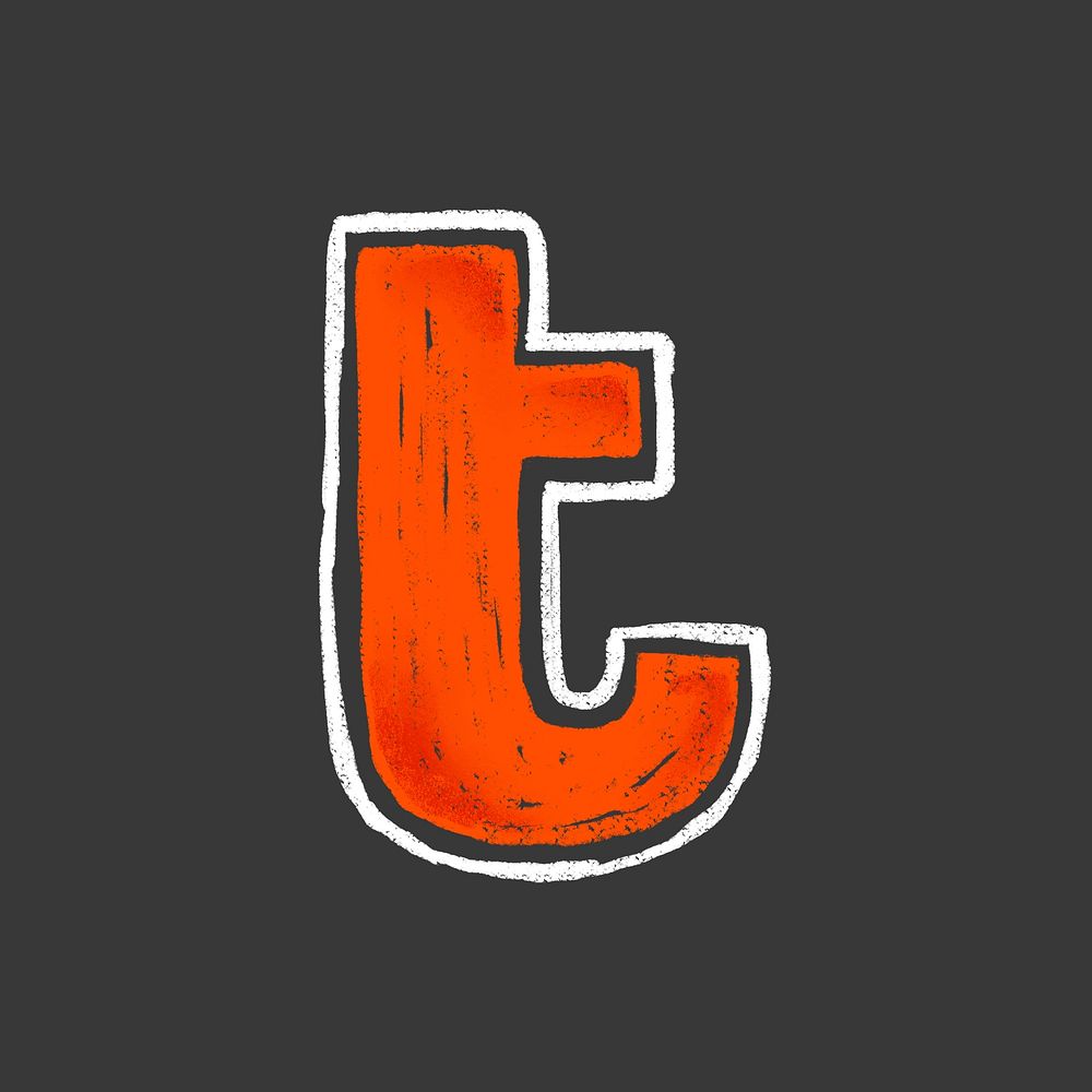 Letter t crayon font illustration