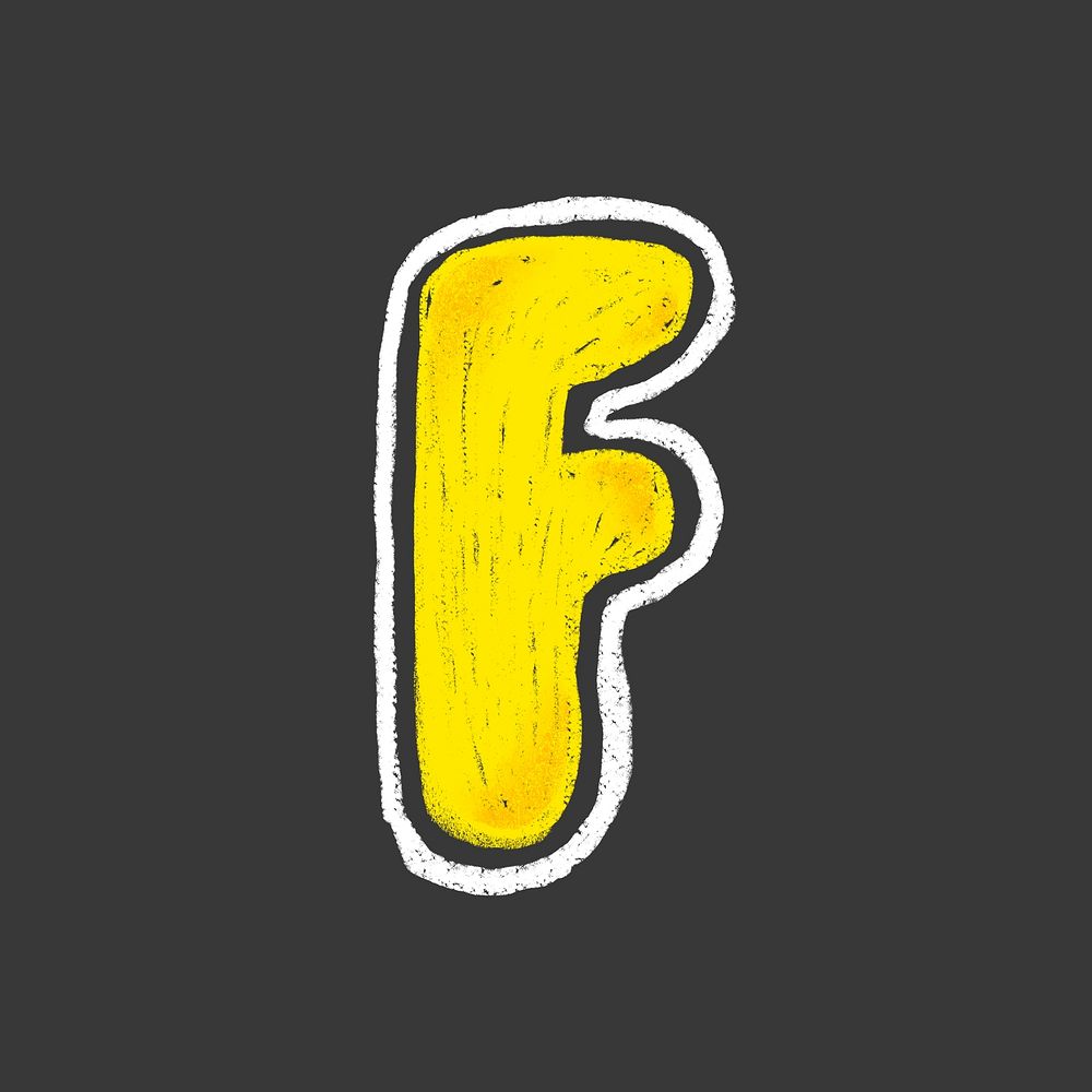 Letter F crayon font illustration