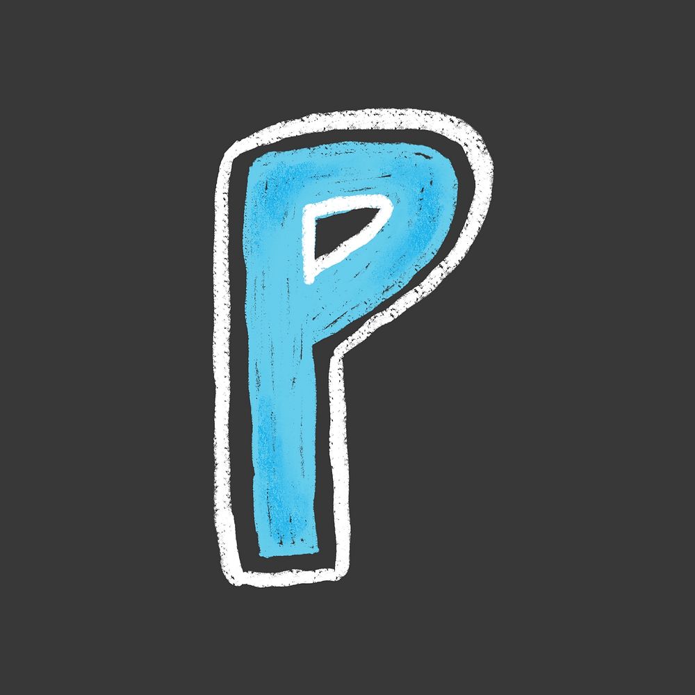 Letter P crayon font illustration