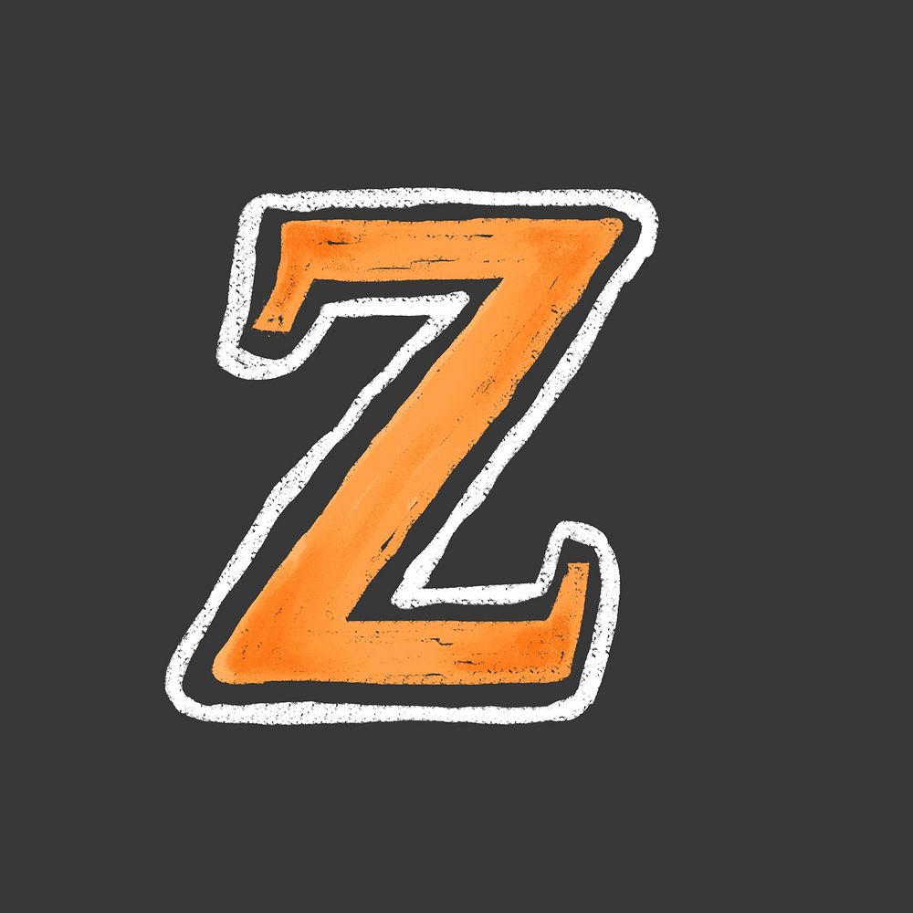 Letter Z crayon font illustration