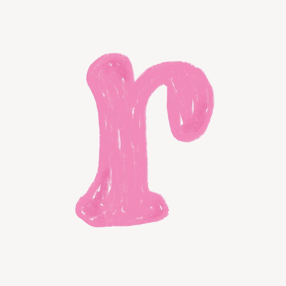 Letter r crayon font illustration