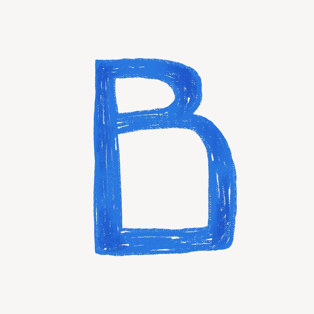 Letter B crayon font illustration