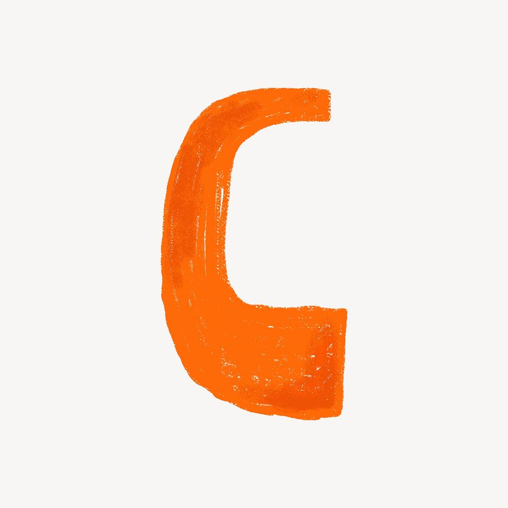 Letter C crayon font illustration