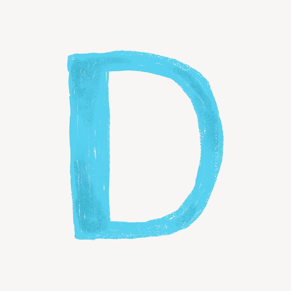 Letter D crayon font illustration