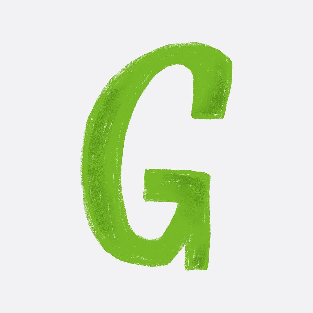 Letter G crayon font illustration
