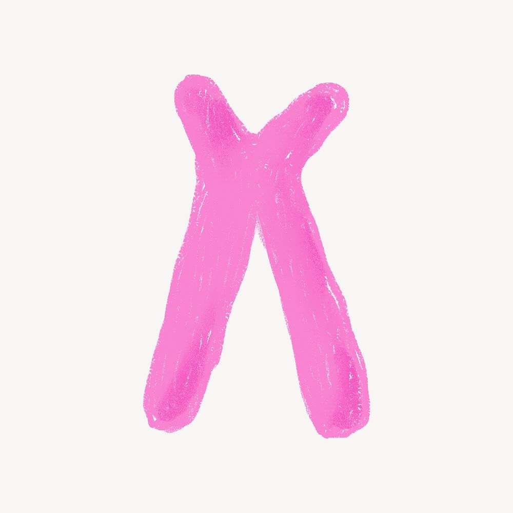 Letter X crayon font illustration