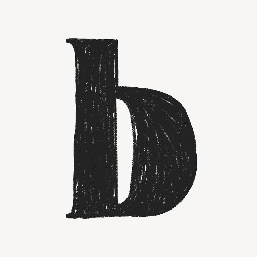 Letter b crayon font illustration