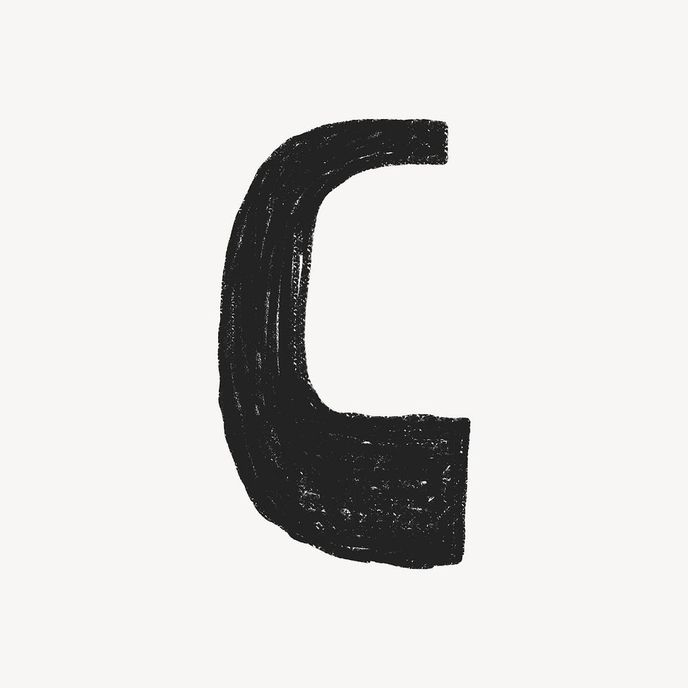 Letter C crayon font illustration
