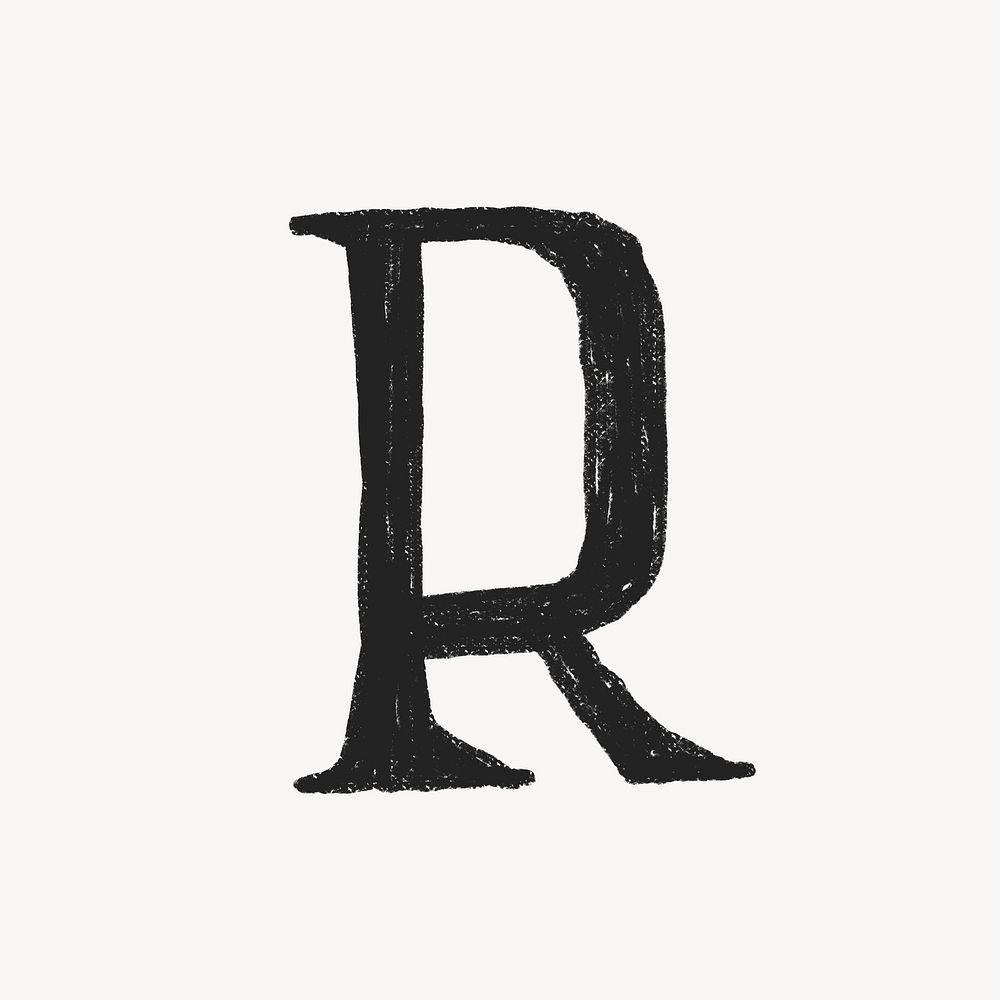 Letter  crayon font illustration