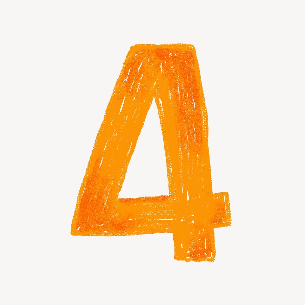 Number crayon font illustration