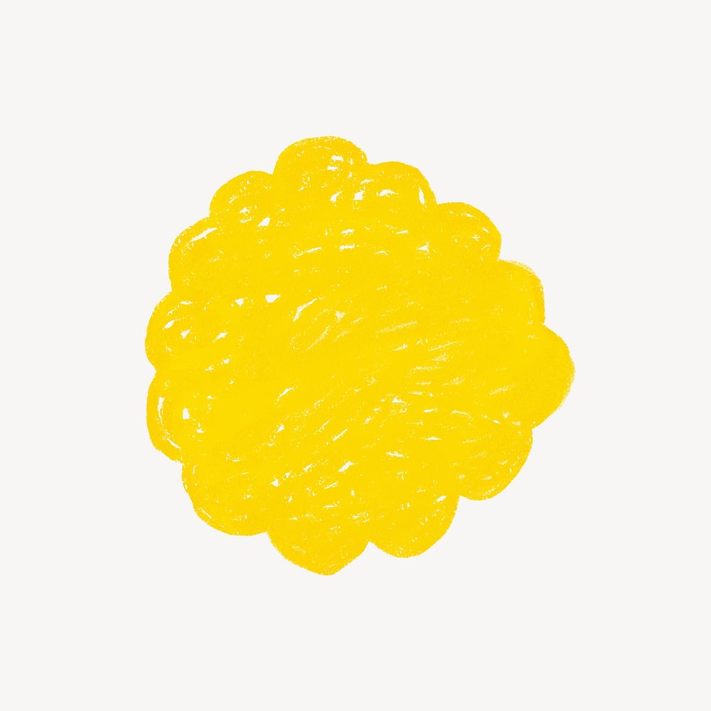 Yellow starburs icon cute crayon illustration