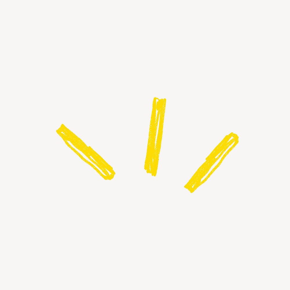 Yellow blink icon cute crayon illustration