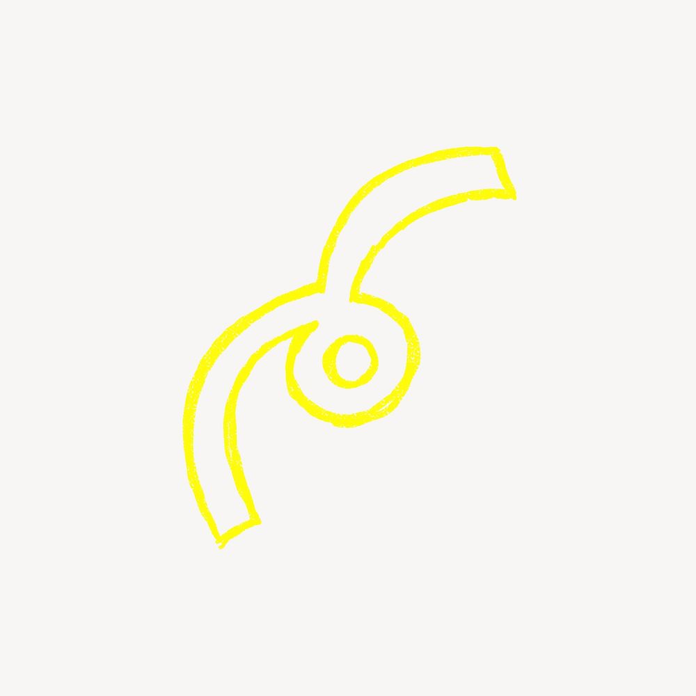 Yellow squiggle icon cute crayon illustration