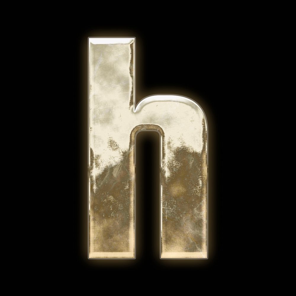 Letter h, gold font illustration